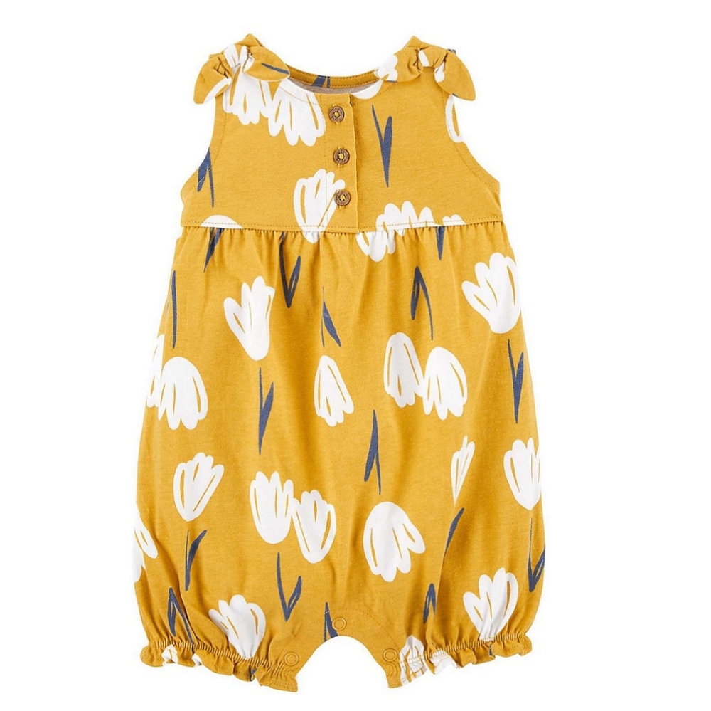 Baby Girl Floral Jersey Romper